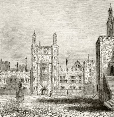 The School Yard at Eton College, Berkshire, in the 19th century by English School